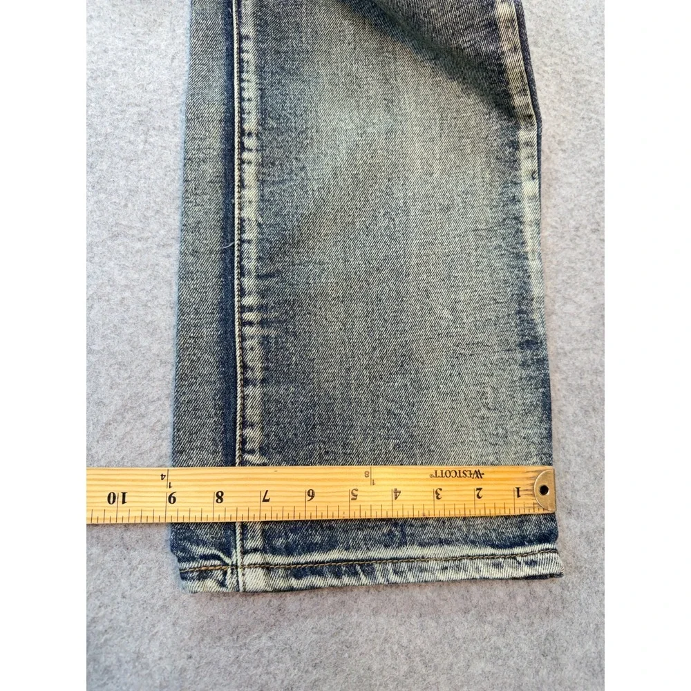 Gray‎ Earth Jeans Mens 40x33 Moto Biker Distressed Wash Zip Pockets Grunge
